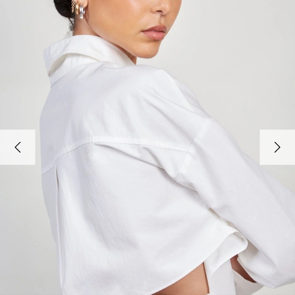 glassworks london Ivory crisp peek back shirt small NWT - Picture 3 of 11